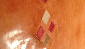 Tadelakt traditionnel à la chaux de Marrakech, douche, résistant à l’eau, orange, lisse, satiné, Bretagne, Quimper