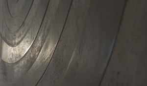Décor spirale bicolore, chaux, sable, stuc gris, Bretagne, Finistère, décoration intérieure, mur tableau, conception, spirale